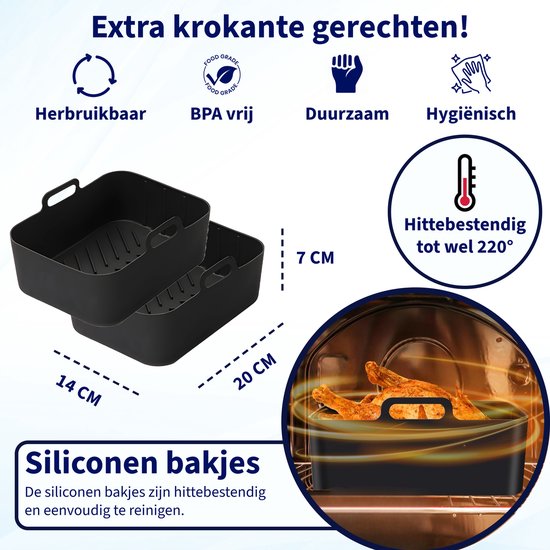 Dubbele Siliconen Ovenschaal Geschikt Voor De Airfryer