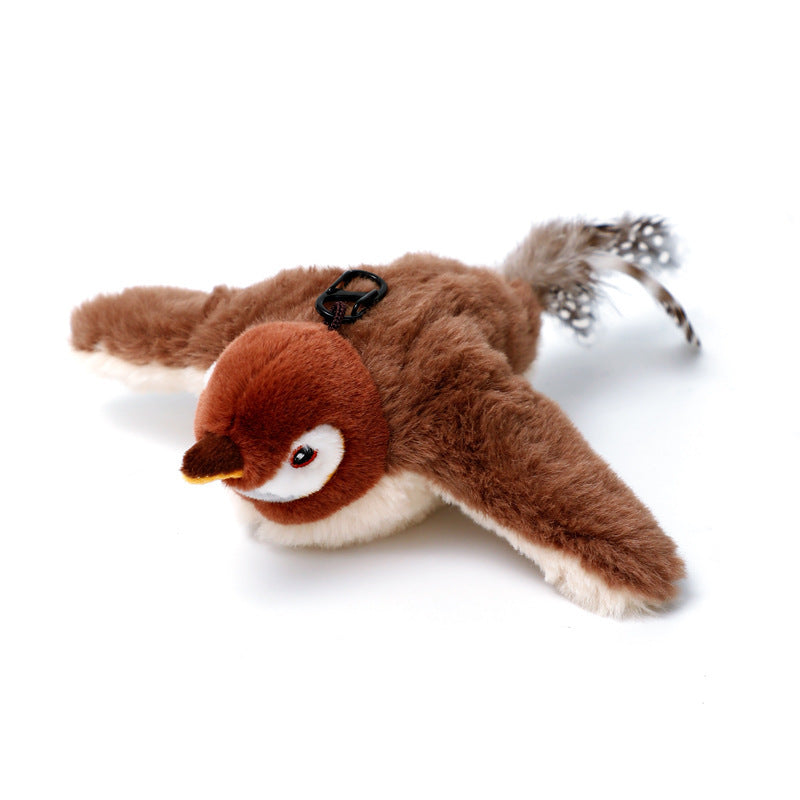 Interactieve Pluchen Vogel voor Katten - Met Chirp-geluid en Fladderende Vleugels