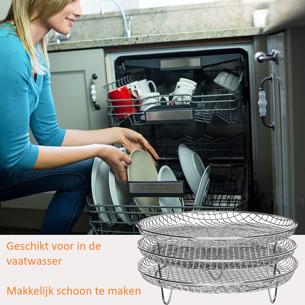 Heteluchtfriteuse Accessoires - 3 Lagen Rekjes