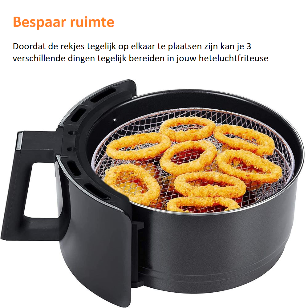 Heteluchtfriteuse Accessoires - 3 Lagen Rekjes