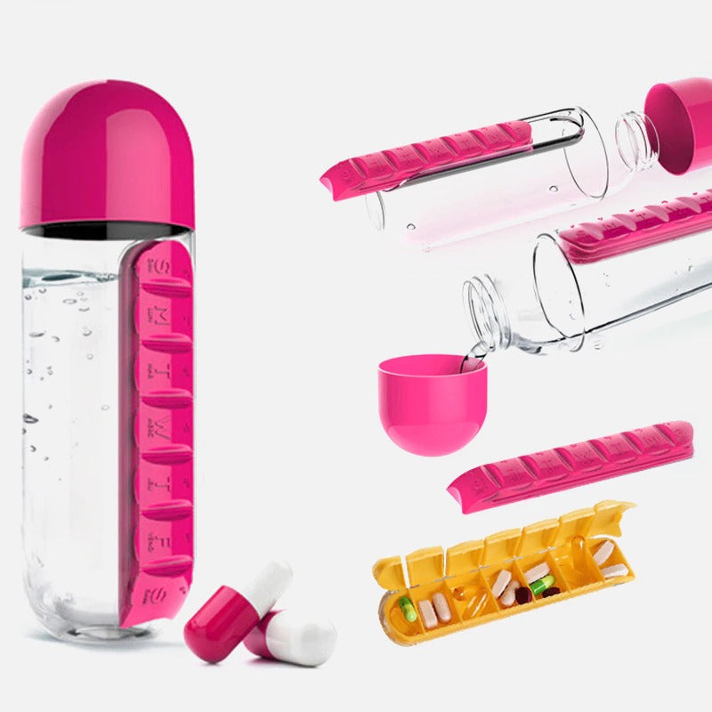 Waterfles Met Afneembare Medicijnbox